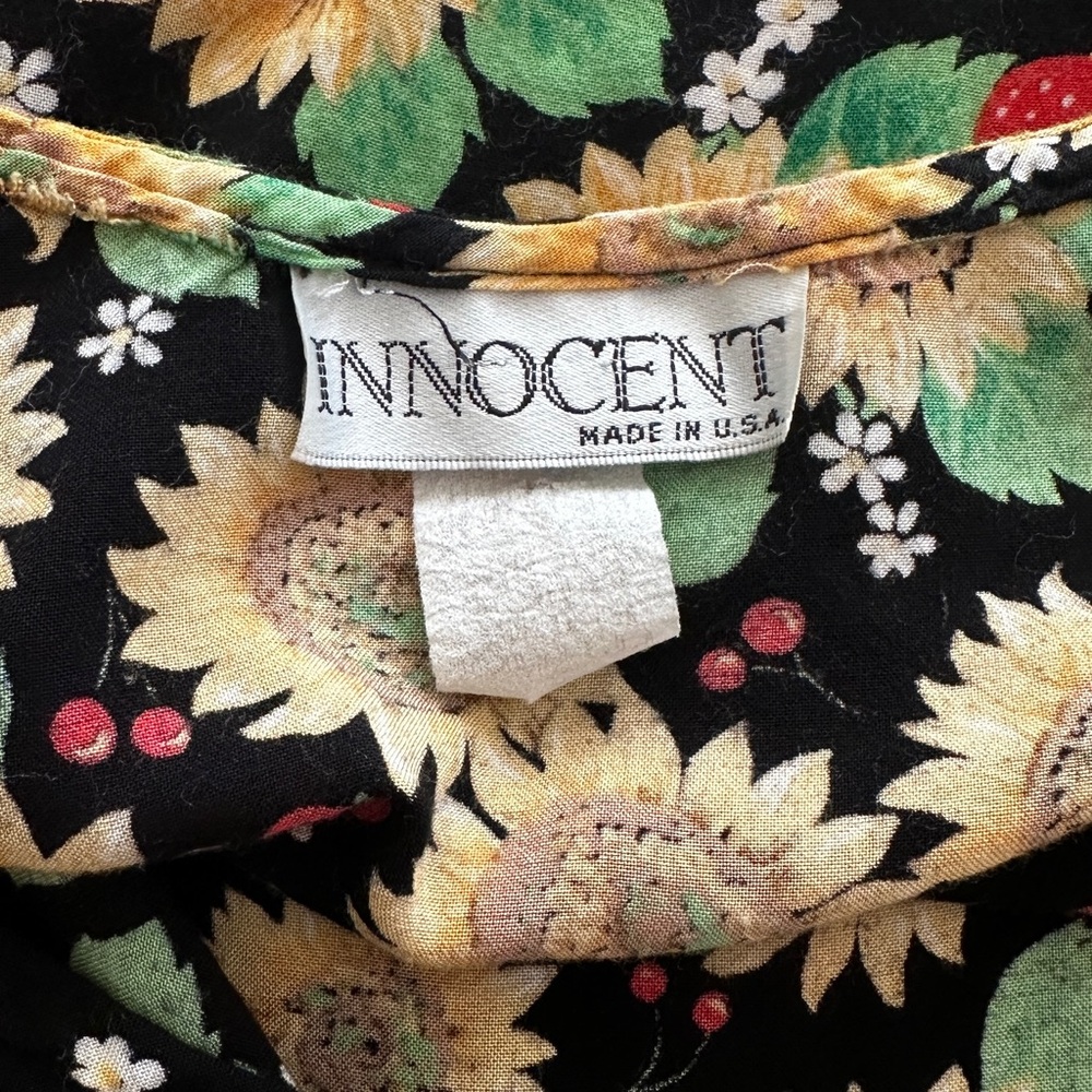 Sunflower Print Midi Dress - Black & Yellow - Picture 8 of 8